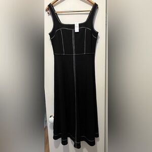 Loft. Size 8, black dress w/white stitching. Never worn.
